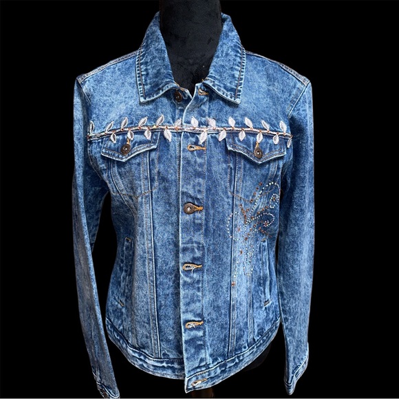 Victorian Embroidered & Appliquéd Jean Jacket - Picture 3 of 13